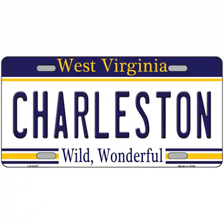 Charleston West Virginia Novelty Metal License Plate 24" x 12" (LLP)