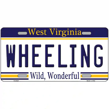 Wheeling West Virginia Novelty Metal License Plate 24" x 12" (LLP)