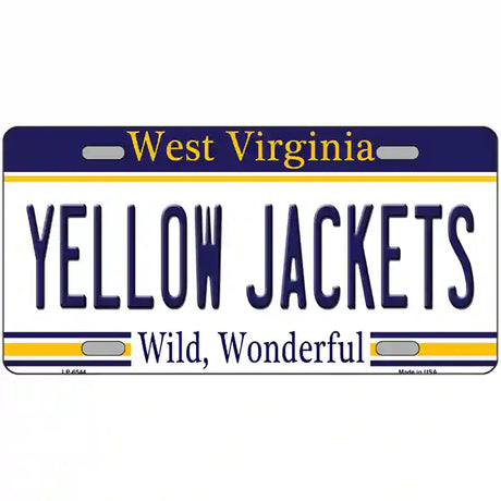 Yellow Jackets West Virginia Novelty Metal License Plate 24" x 12" (LLP)