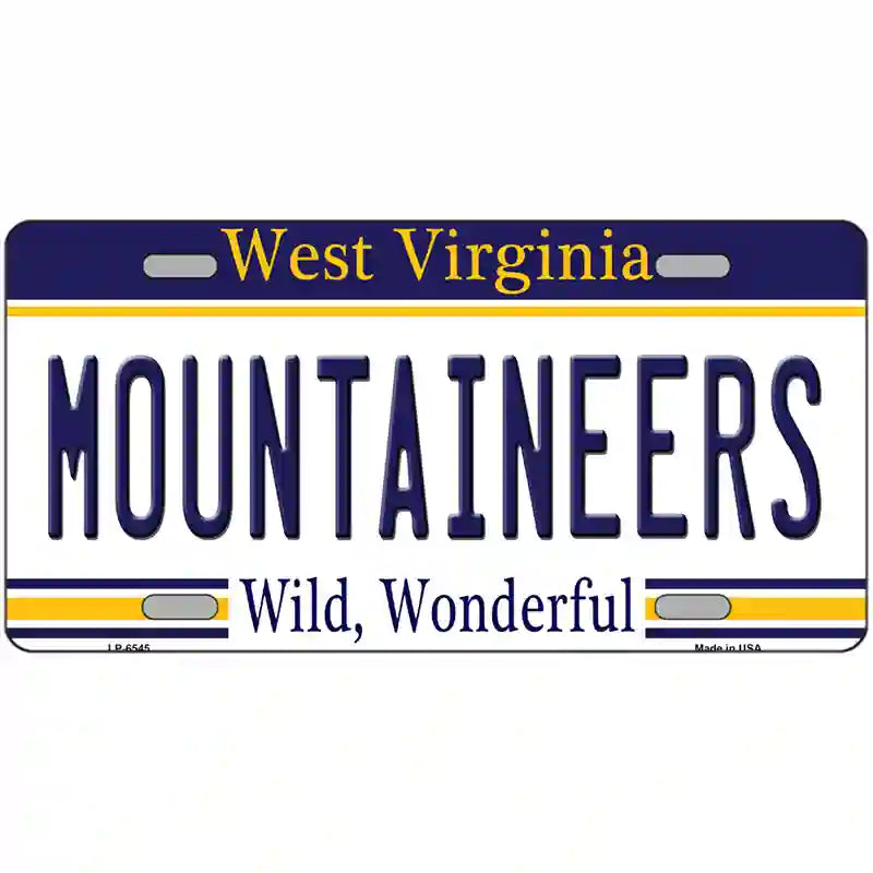 Mountaineers West Virginia Novelty Metal License Plate 24" x 12" (LLP)