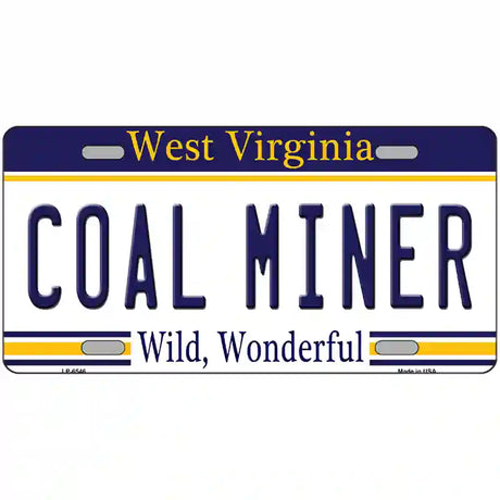 Coal Miner West Virginia Novelty Metal License Plate 24" x 12" (LLP)