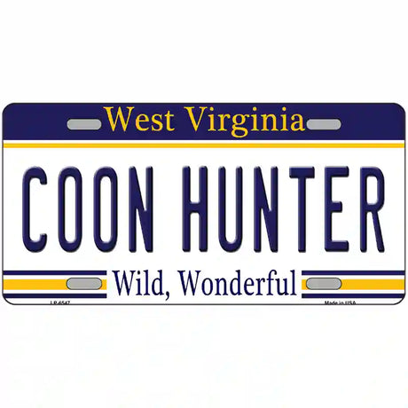 Coon Hunter West Virginia Novelty Metal License Plate 24" x 12" (LLP)