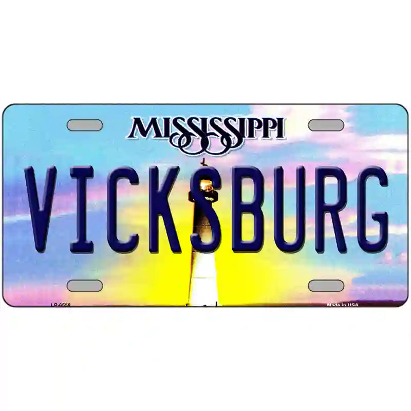 Vicksburg Mississippi Novelty Metal License Plate 24" x 12" (LLP)