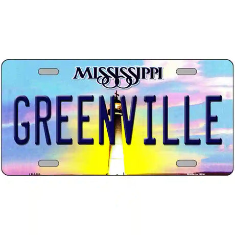 Greenville Mississippi Novelty Metal License Plate 24" x 12" (LLP)