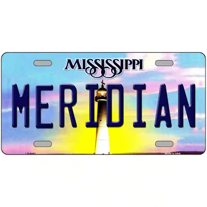 Meridian Mississippi Novelty Metal License Plate 24" x 12" (LLP)