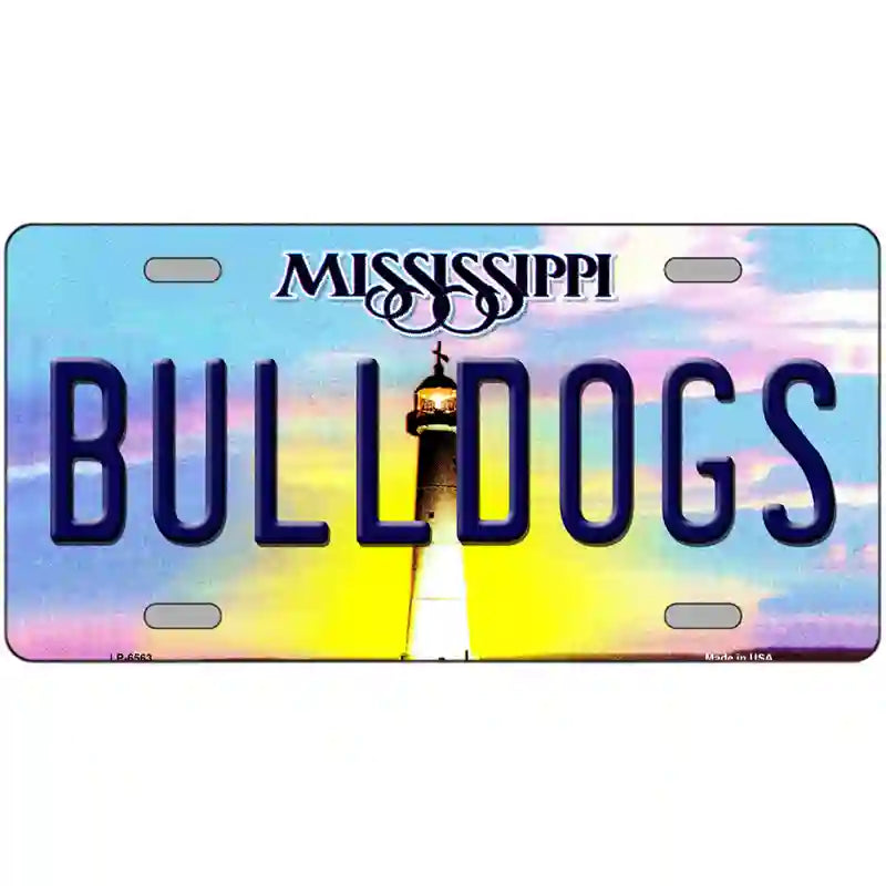 Bulldogs Mississippi Novelty Metal License Plate 24" x 12" (LLP)