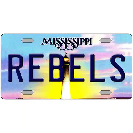 Rebels Mississippi Novelty Metal License Plate 24" x 12" (LLP)