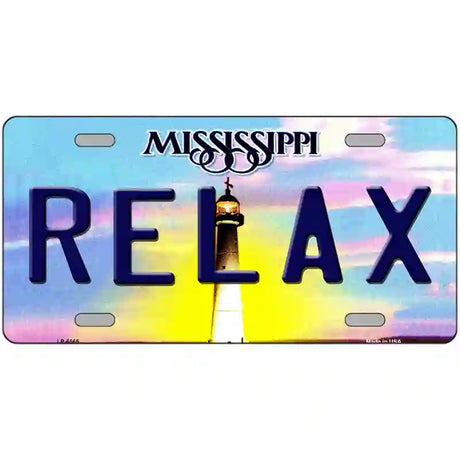 Relax Mississippi Novelty Metal License Plate 24" x 12" (LLP)