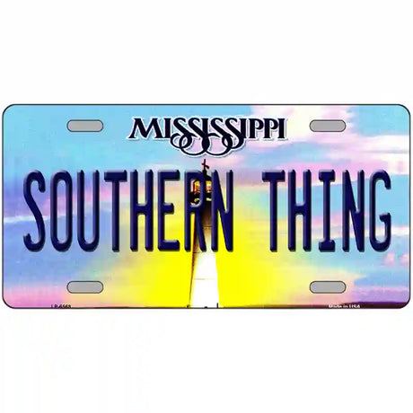 Southern Thing Mississippi Novelty Metal License Plate 24" x 12" (LLP)