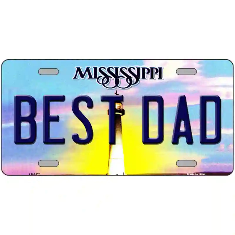 Best Dad Mississippi Novelty Metal License Plate 24" x 12" (LLP)