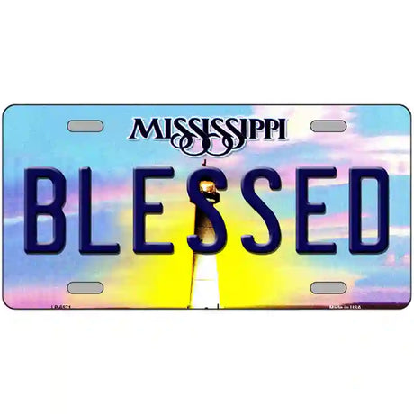 Blessed Mississippi Novelty Metal License Plate 24" x 12" (LLP)