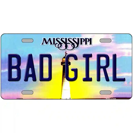 Bad Girl Mississippi Novelty Metal License Plate 24" x 12" (LLP)