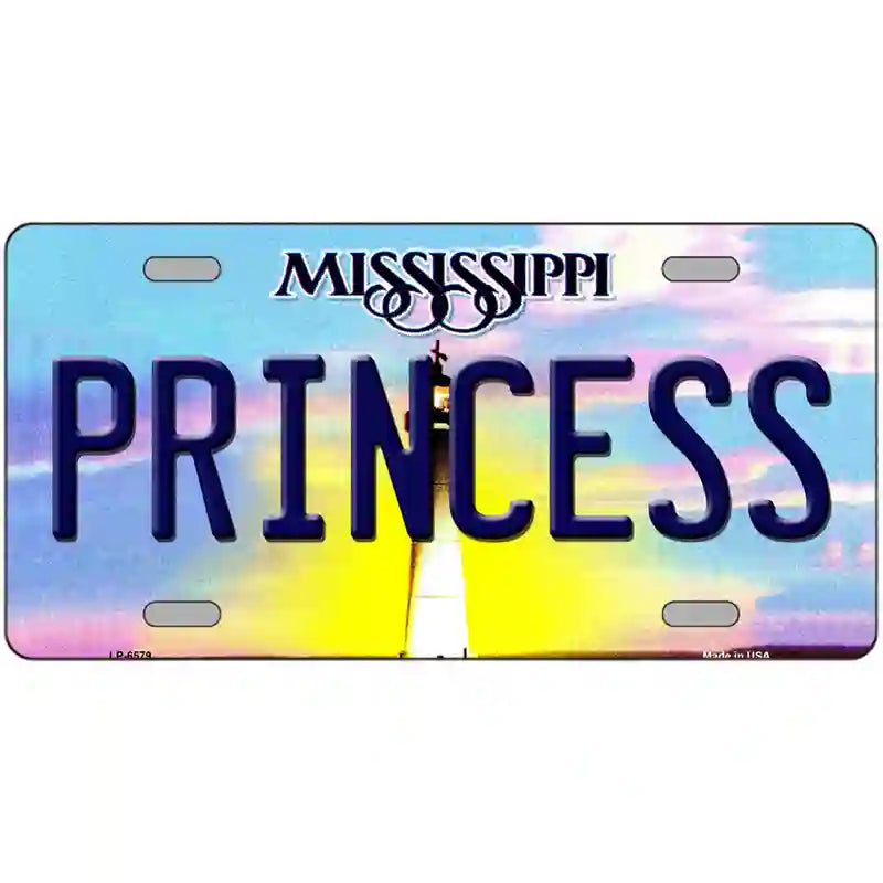 Princess Mississippi Novelty Metal License Plate 24" x 12" (LLP)