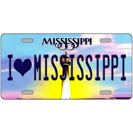 I Love Mississippi Novelty Metal License Plate 24" x 12" (LLP)