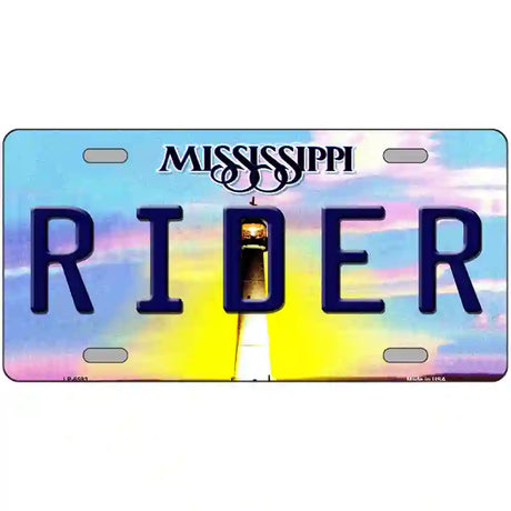 Rider Mississippi Novelty Metal License Plate 24" x 12" (LLP)