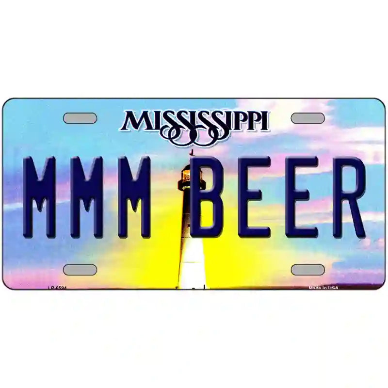 MMM Beer Mississippi Novelty Metal License Plate 24" x 12" (LLP)