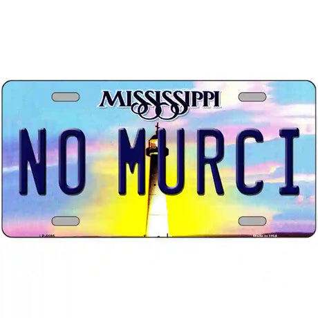 No Murci Mississippi Novelty Metal License Plate 24" x 12" (LLP)