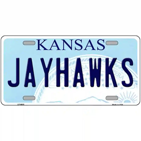 Jayhawks Kansas Novelty Metal License Plate 24" x 12" (LLP)