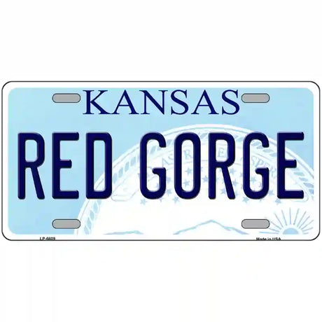 Red Gorge Kansas Novelty Metal License Plate 24" x 12" (LLP)