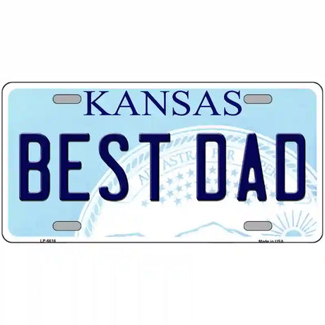 Best Dad Kansas Novelty Metal License Plate 24" x 12" (LLP)