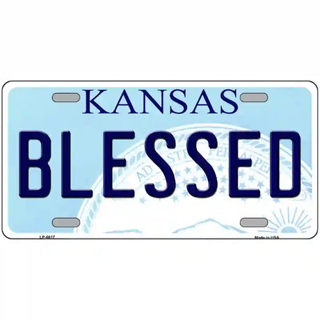 Blessed Kansas Novelty Metal License Plate 24" x 12" (LLP)