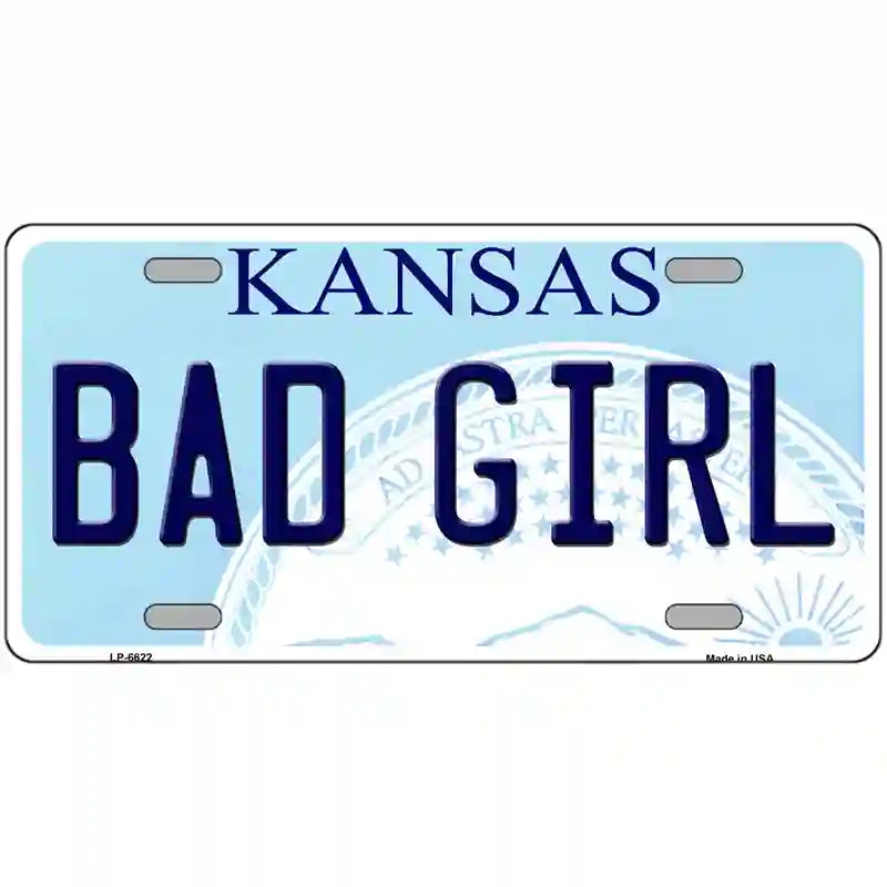 Bad Girl Kansas Novelty Metal License Plate 24" x 12" (LLP)