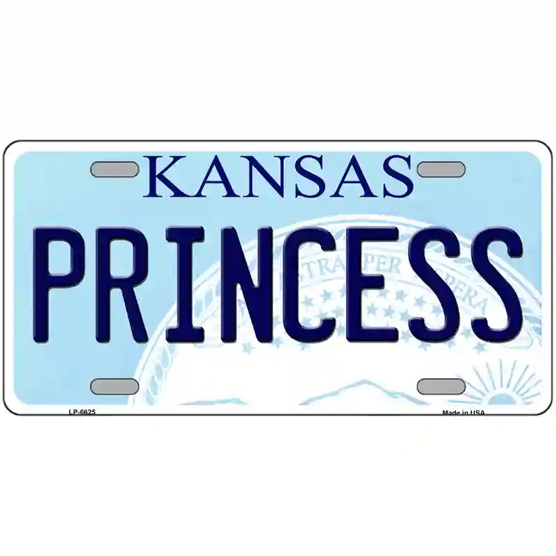 Princess Kansas Novelty Metal License Plate 24" x 12" (LLP)