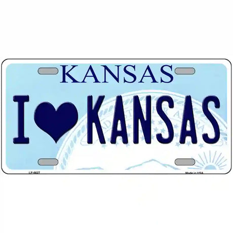 I Love Kansas Novelty Metal License Plate 24" x 12" (LLP)