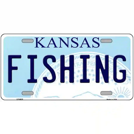 Fishing Kansas Novelty Metal License Plate 24" x 12" (LLP)