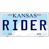 Rider Kansas Novelty Metal License Plate 24" x 12" (LLP)