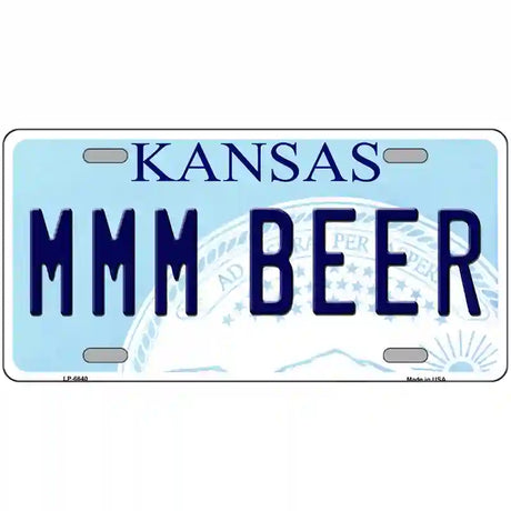 MMM Beer Kansas Novelty Metal License Plate 24" x 12" (LLP)