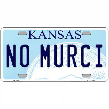 No Murci Kansas Novelty Metal License Plate 24" x 12" (LLP)