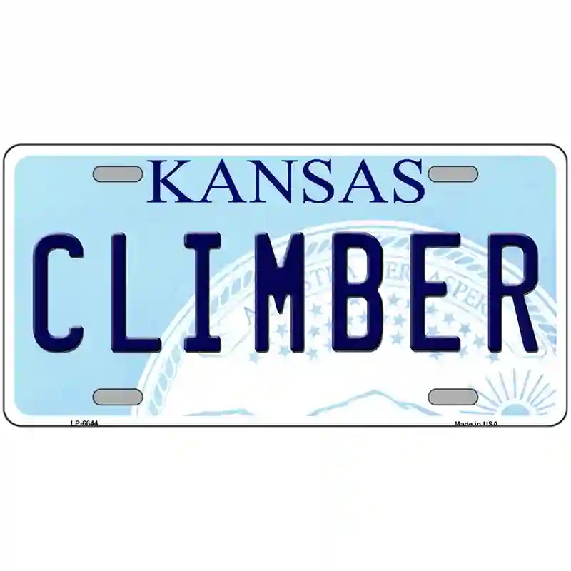 Climber Kansas Novelty Metal License Plate 24" x 12" (LLP)