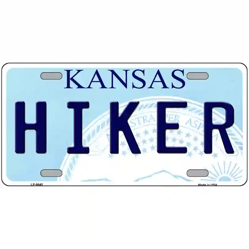 Hiker Kansas Novelty Metal License Plate 24" x 12" (LLP)