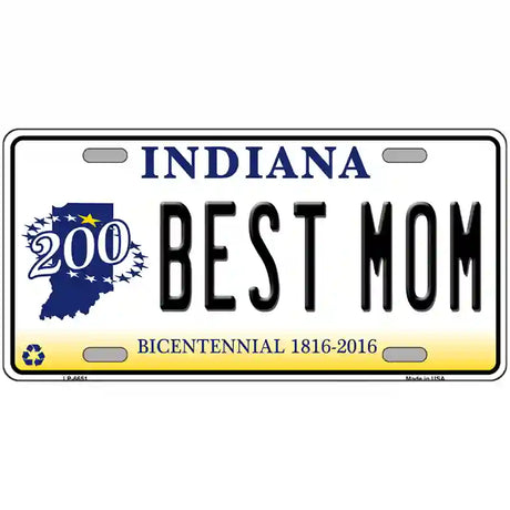 Best Mom Indiana Novelty Metal License Plate 24" x 12" (LLP)