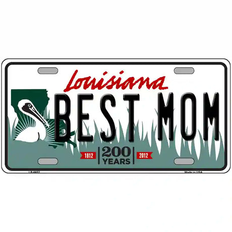 Best Mom Louisiana Novelty Metal License Plate 24" x 12" (LLP)