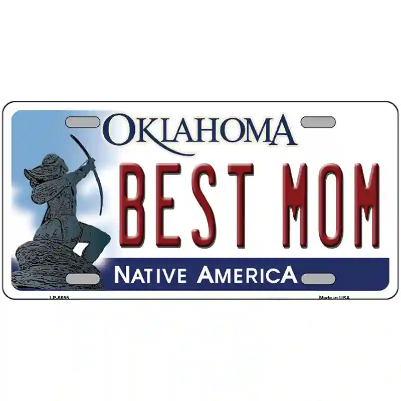 Best Mom Oklahoma Novelty Metal License Plate 24" x 12" (LLP)