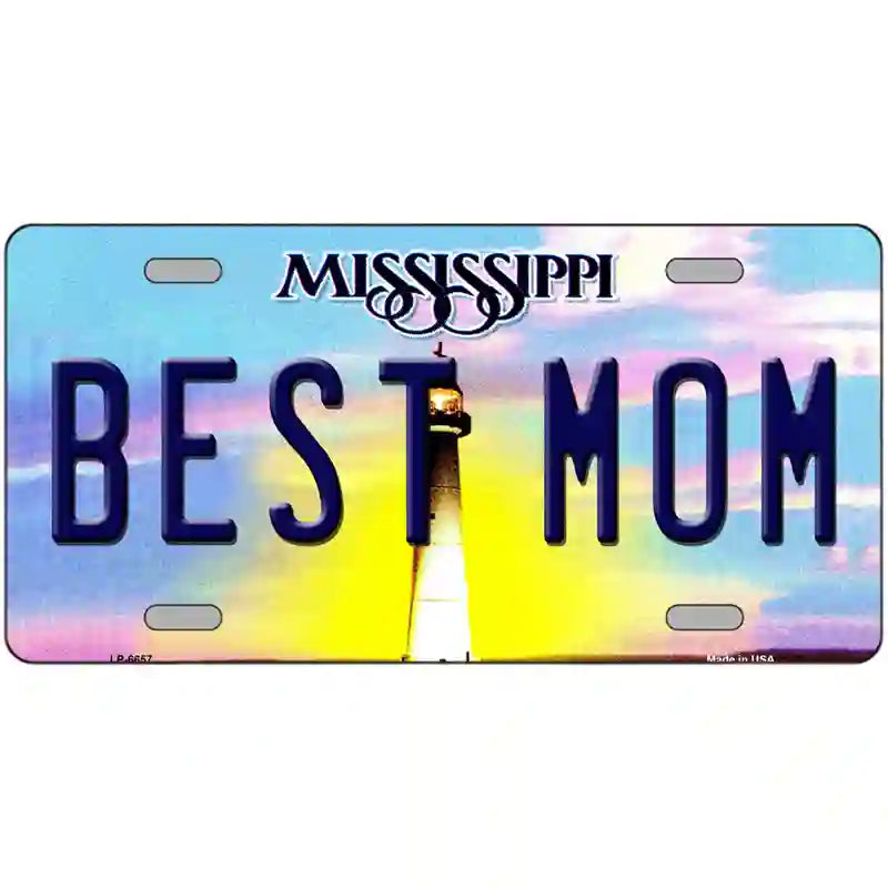 Best Mom Mississippi Novelty Metal License Plate 24" x 12" (LLP)