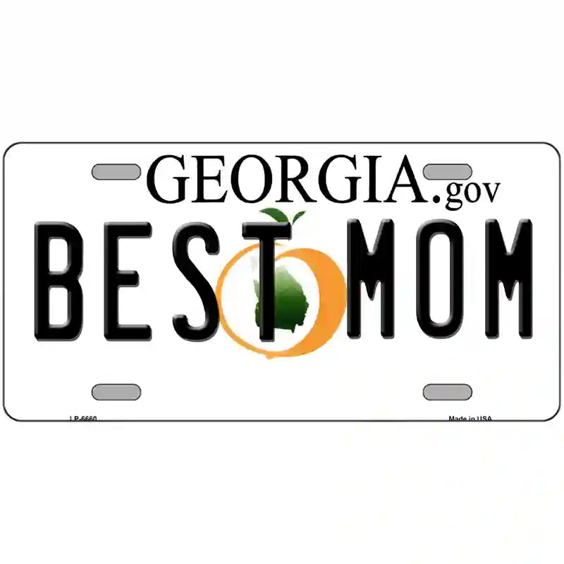 Best Mom Georgia Novelty Metal License Plate 24" x 12" (LLP)