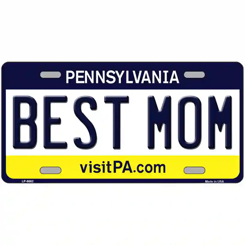 Best Mom Pennsylvania State Novelty Metal License Plate 24" x 12" (LLP)