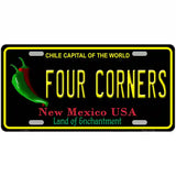 Four Corners Black New Mexico Novelty Metal License Plate 24" x 12" (LLP)