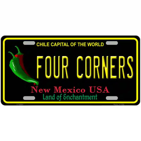 Four Corners Black New Mexico Novelty Metal License Plate 24" x 12" (LLP)