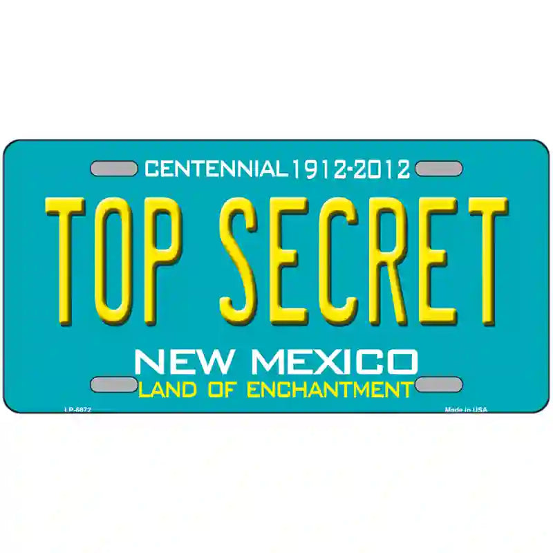 Top Secret New Mexico Novelty Metal License Plate 24" x 12" (LLP)