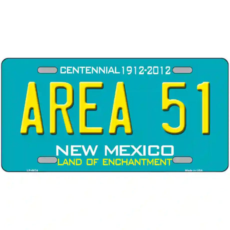 Area 51 New Mexico Novelty Metal License Plate 24" x 12" (LLP)