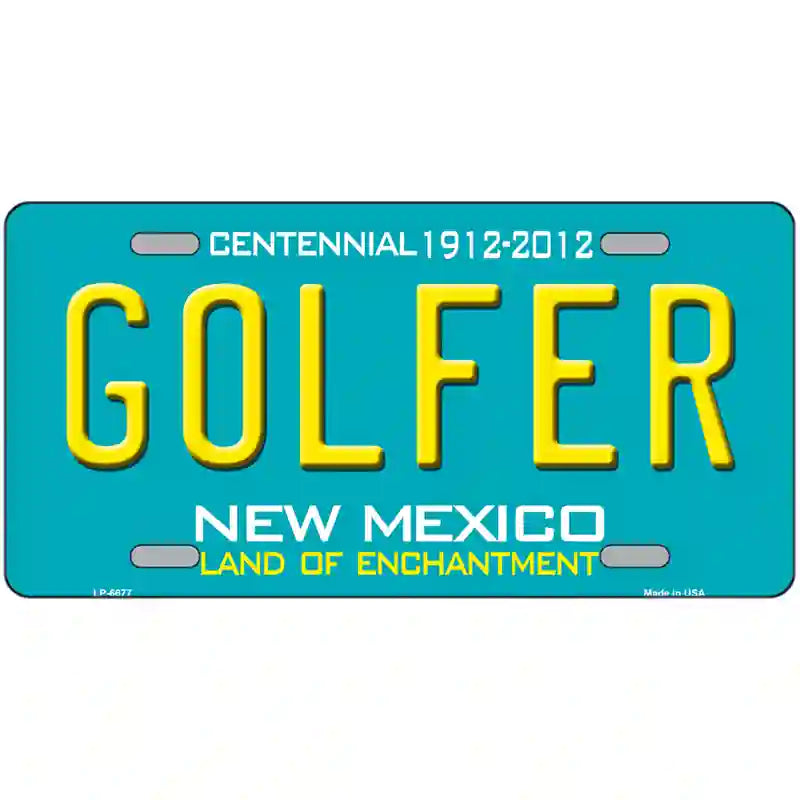 Golfer New Mexico Novelty Metal License Plate 24" x 12" (LLP)