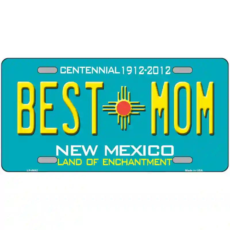 Best Mom Teal New Mexico Novelty Metal License Plate 24" x 12" (LLP)