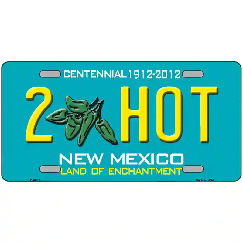 2 Hot Green New Mexico Novelty Metal License Plate 24" x 12" (LLP)