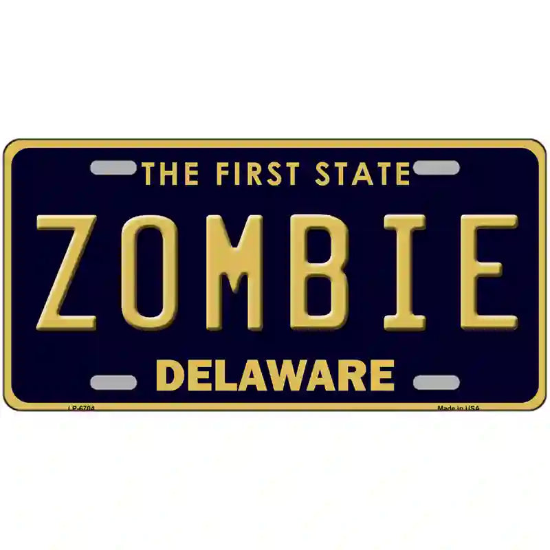 Zombie Delaware Novelty Metal License Plate 24" x 12" (LLP)