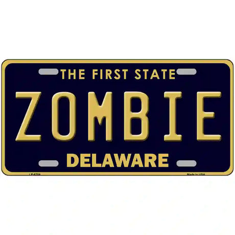 Zombie Delaware Novelty Metal License Plate 24" x 12" (LLP)