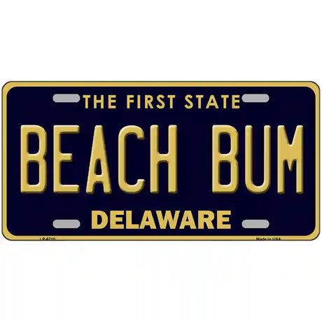 Beach Bum Delaware Novelty Metal License Plate 24" x 12" (LLP)